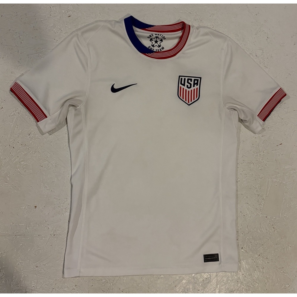 Nike USA 2024/25 Home Soccer Jersey Mens S FJ4278-100 White Football Shirt